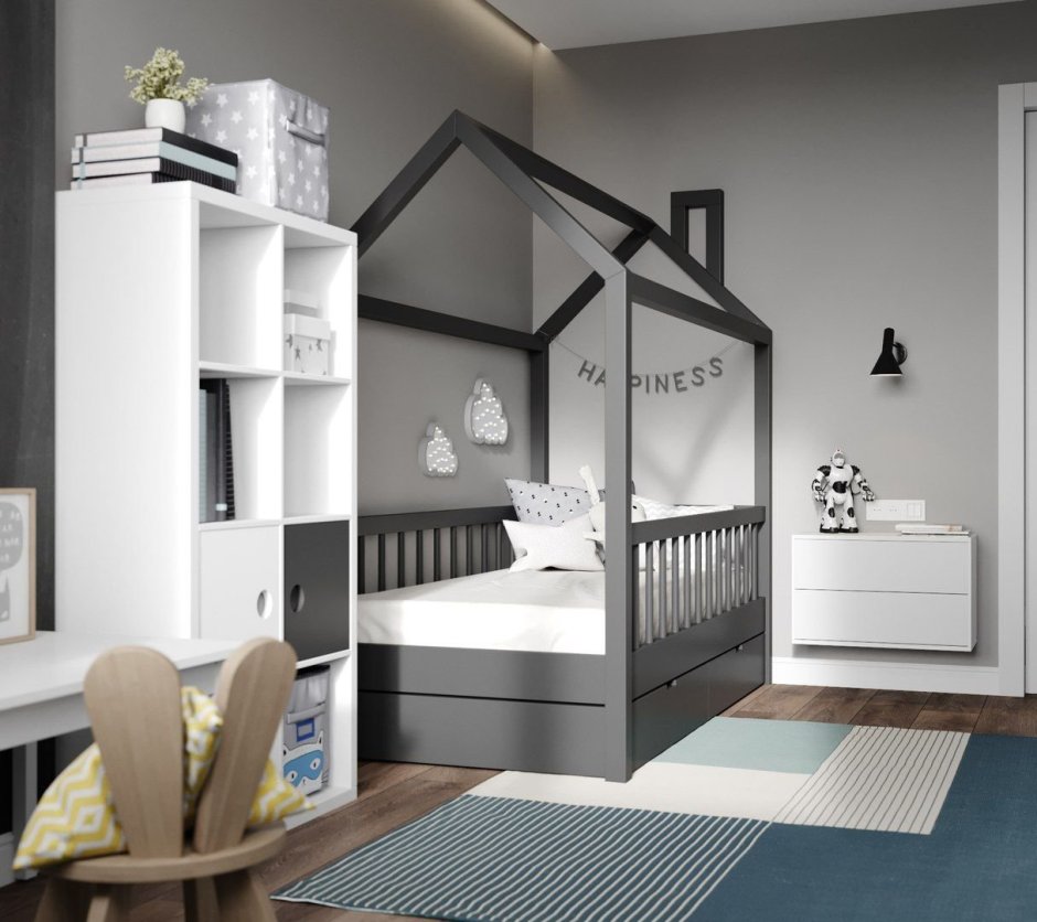 Дизайн детской с кроватью домиком (67 фото)