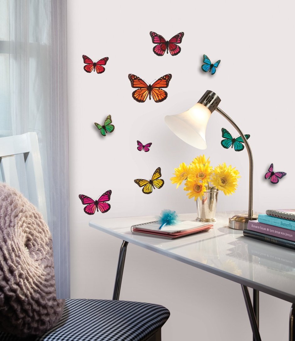 Бабочки для украшения комнаты