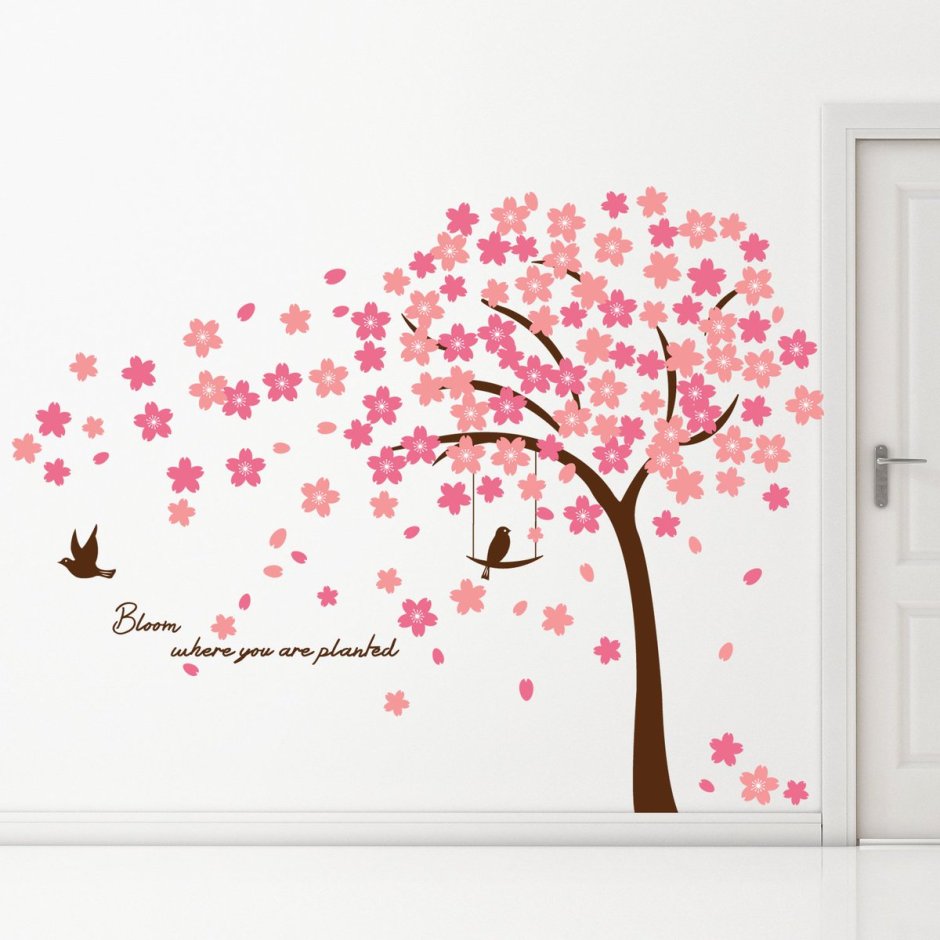 Весеннее дерево на стене
