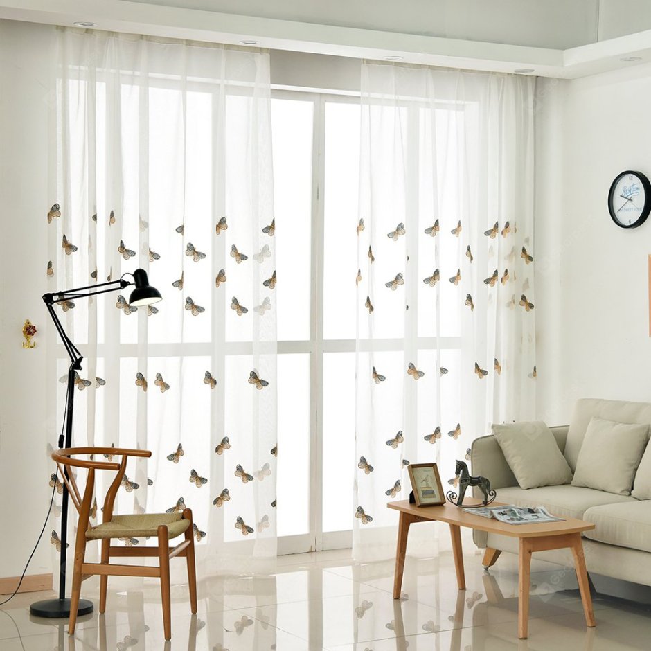 Тюль на окна от 3дс рисунками бабочек,птичек и пр.
