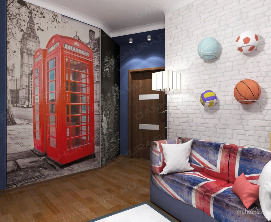 Комната в стиле Лондон для мальчика