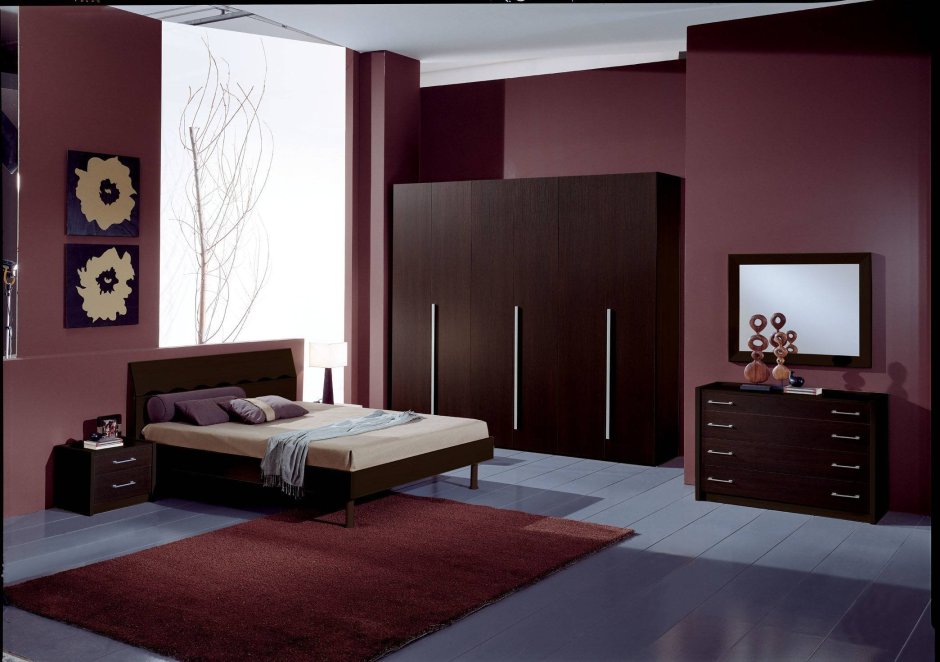 Дизайн спальни с мебелью венге (63 фото)