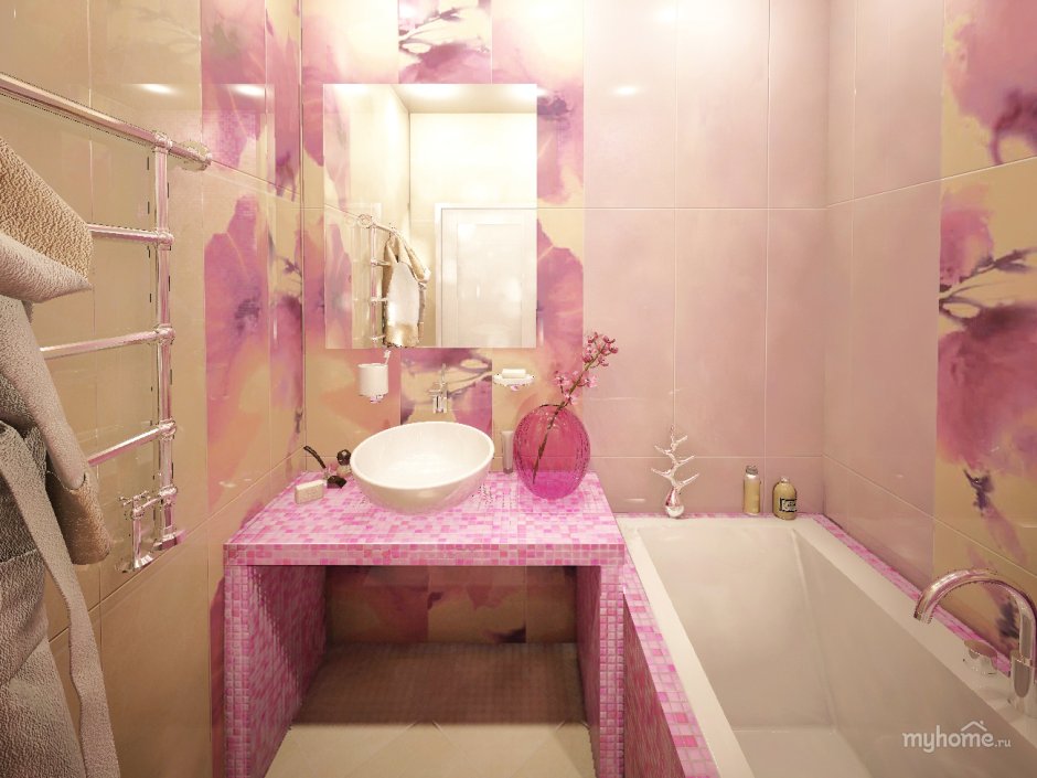 Ванна розовая хрущевка