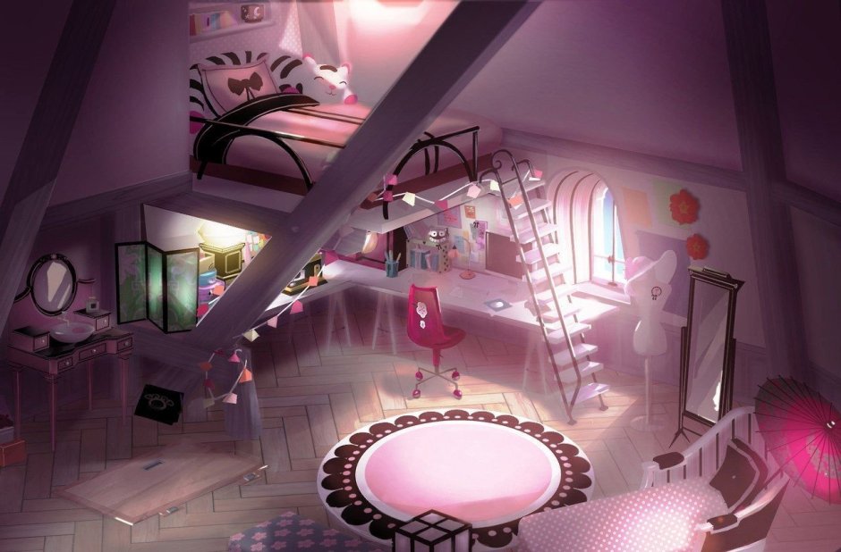 Комната для подростка девочки с подсветкой