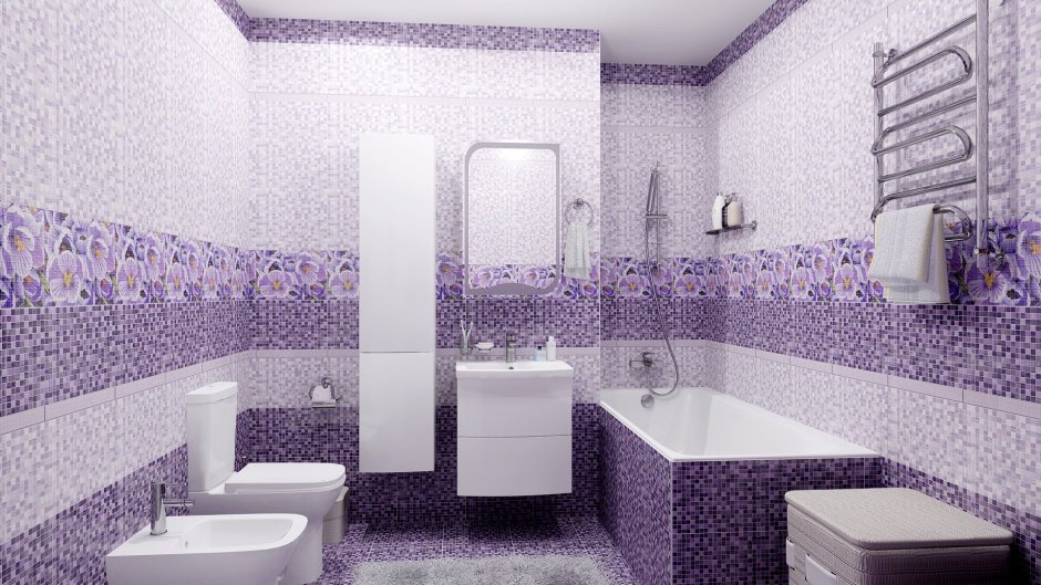 Лавандовая ванная комната