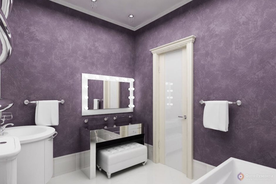 Темно фиолетовая ванная комната