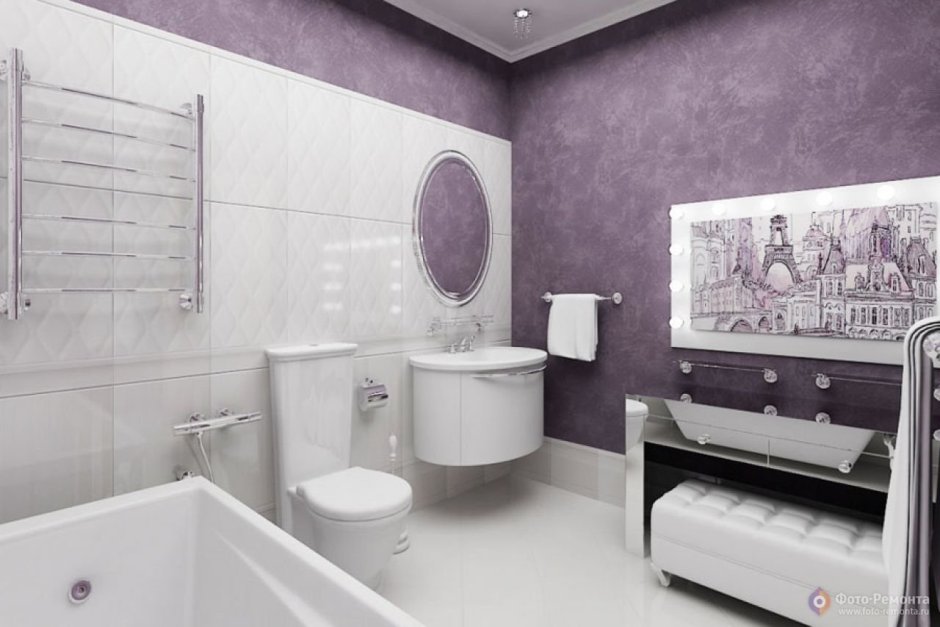 Ванная комната в сиреневом цвете (65 фото)