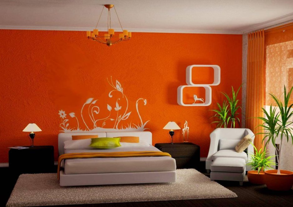 Оранжевые обои для стен (60 фото)