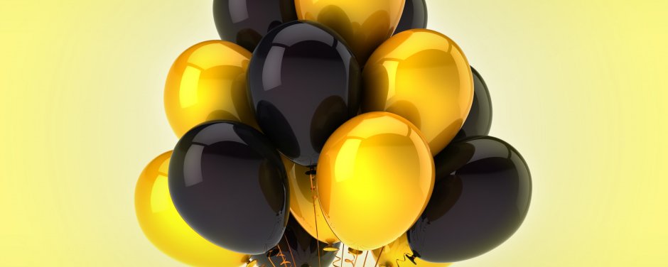 Воздушные шары желто-черные