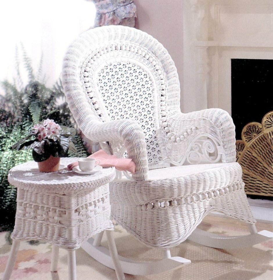 Wicker мебель белая