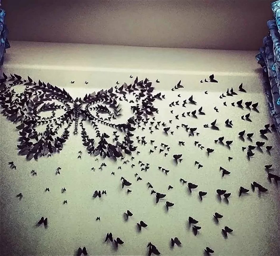 Украсить стену бабочками