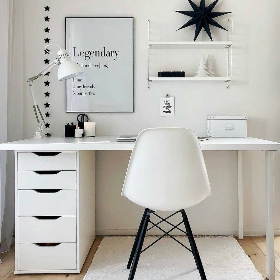 ЛИННМОН / Алекс стол, светло-серый, белый, 120x60 см