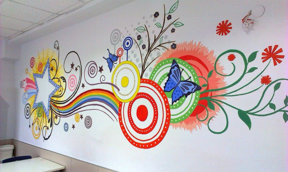 Покраска стен в детском саду