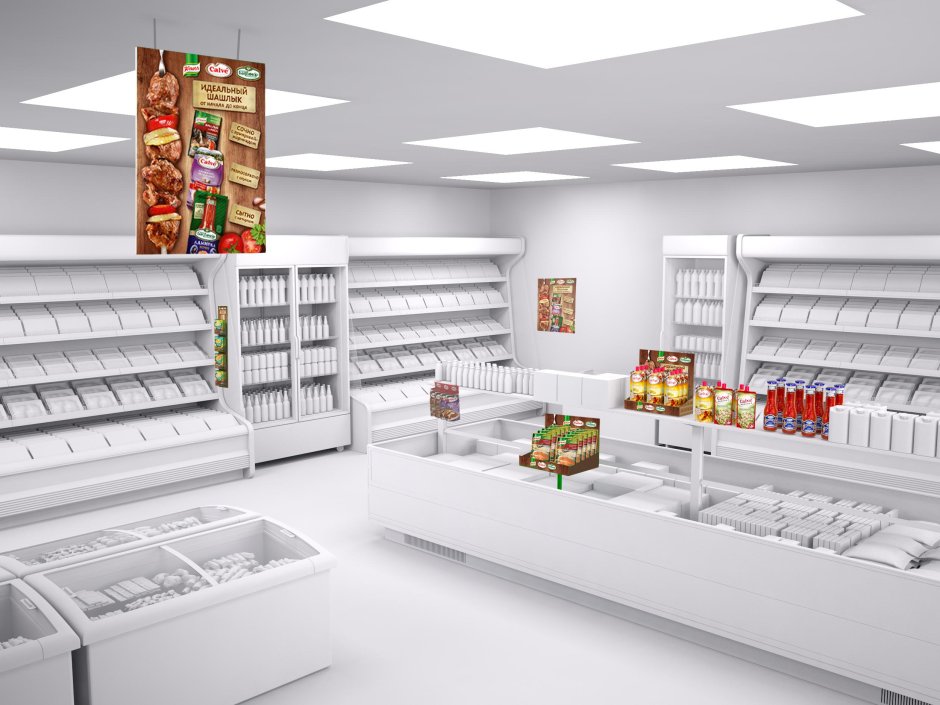 POS-материалы в продуктовом магазине