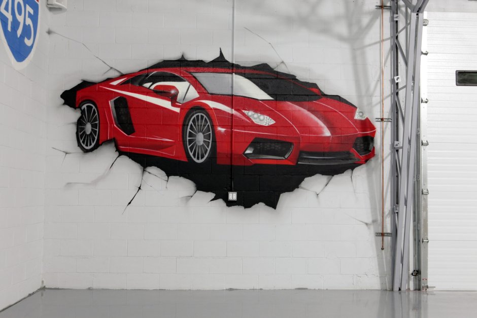 Разрисовать стену в гараже