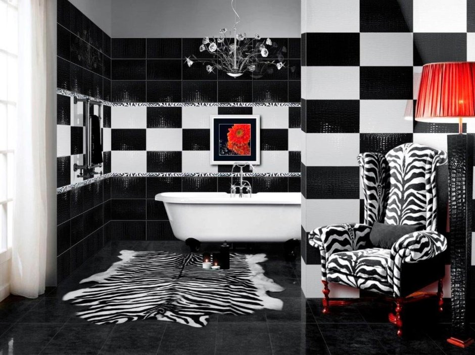 Ванная комната в черно серебристом цвете