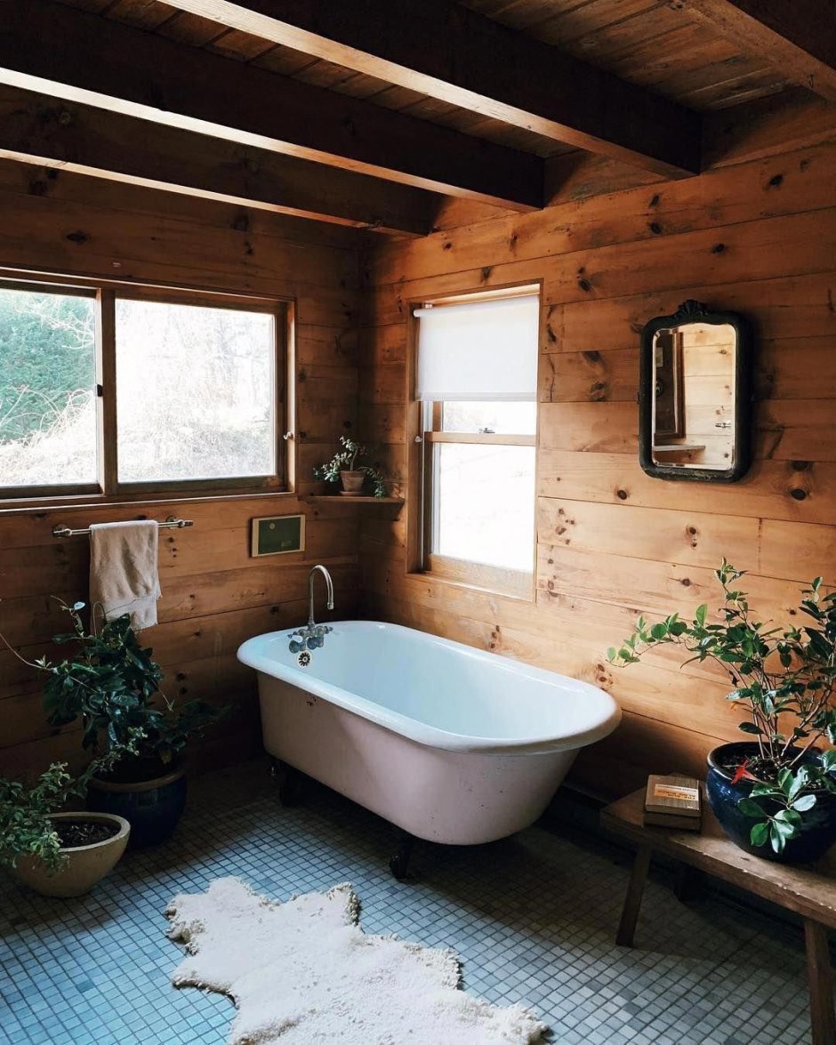 Деревенская ванная комната современная