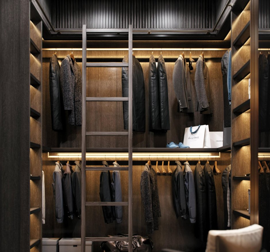 Гардеробные в стиле лофт