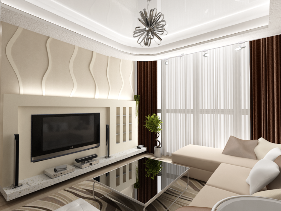 Гостиная интерьер 20м3