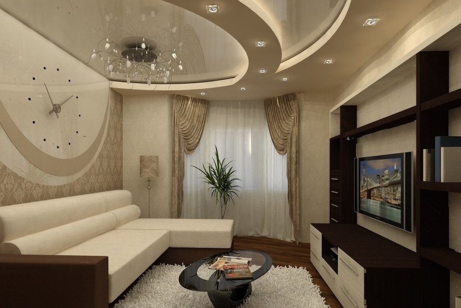 Интерьер гостиной 18кв м