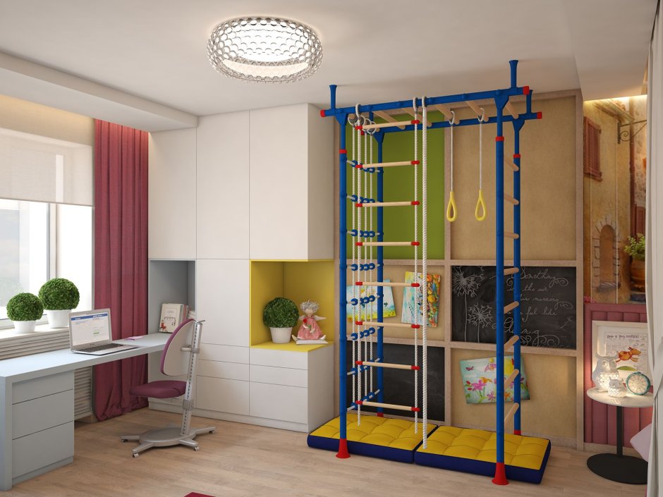Детская комната со скалодромом