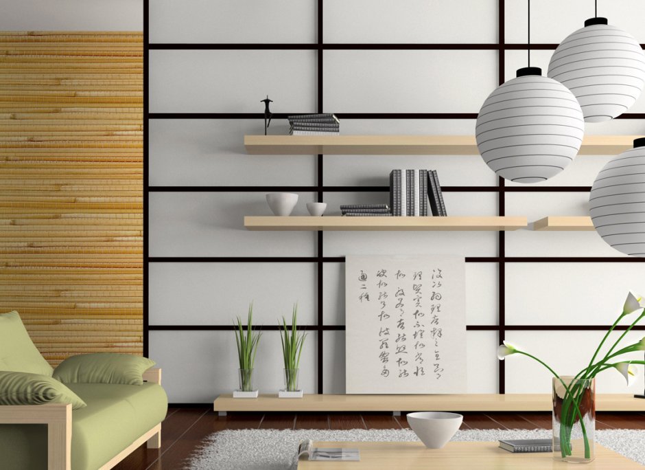 Гостиная мебель в японском современном стиле