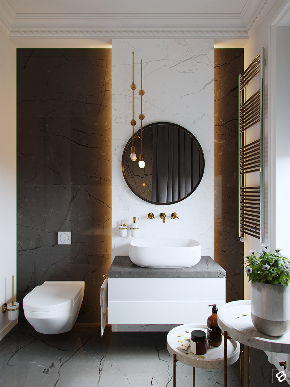 Круглая ванная в современном стиле