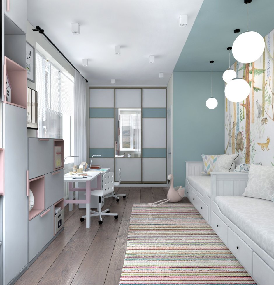 Дизайн детской комнаты для двоих