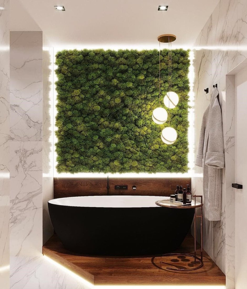 Ванная в темно зеленом цвете