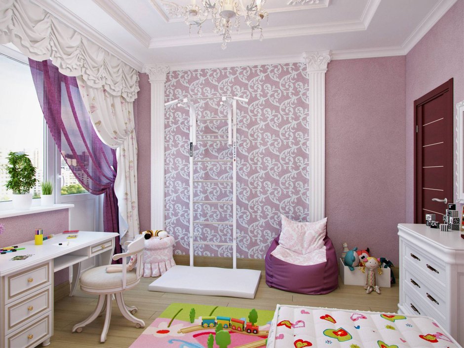 Интерьер для детской комнаты в пастельных тонах