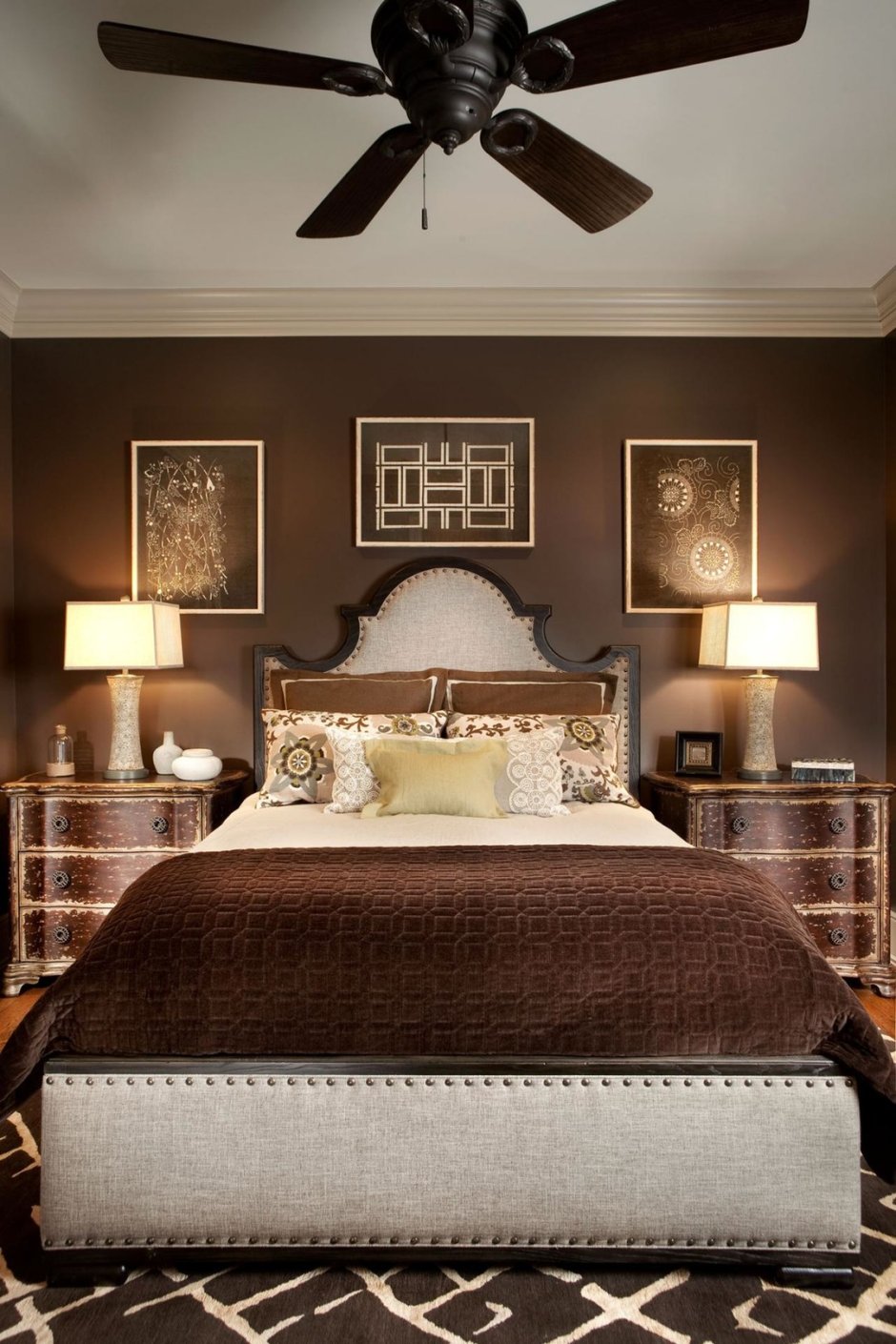 Спальня Ральф Лорен в коричневых тонах