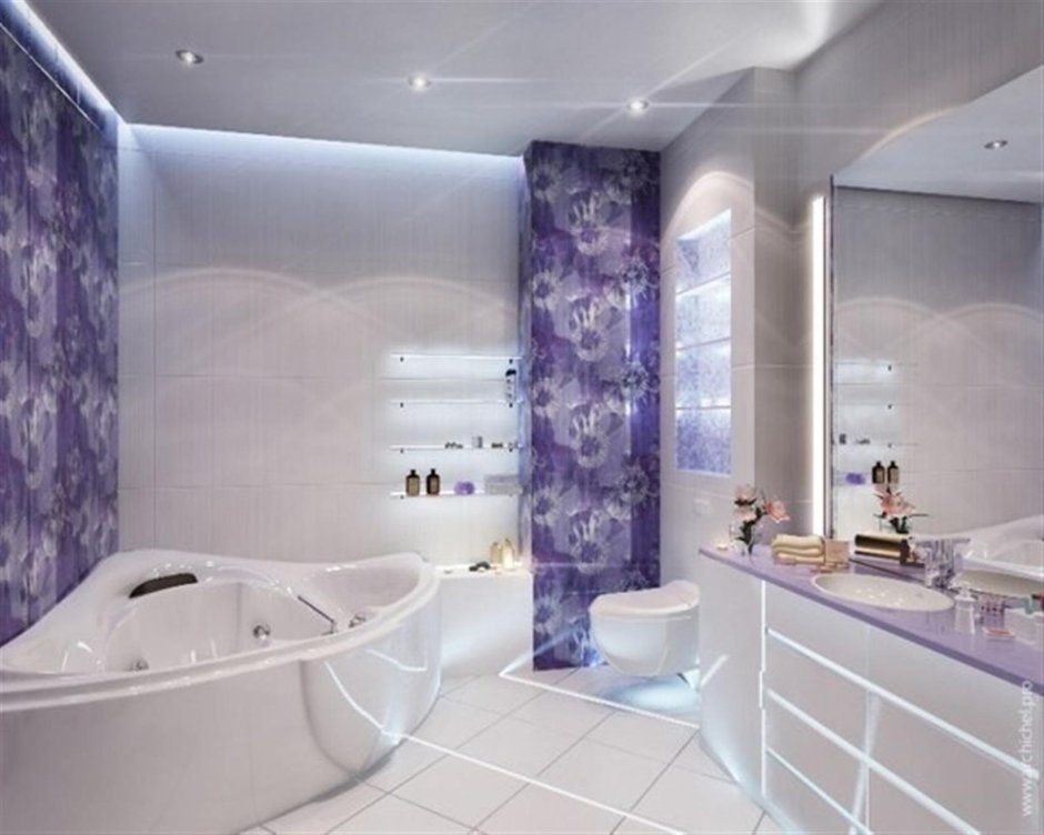 Ванная комната с угловой ванной отделка панелями