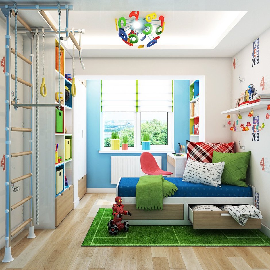 Детская комната со шведской стенкой