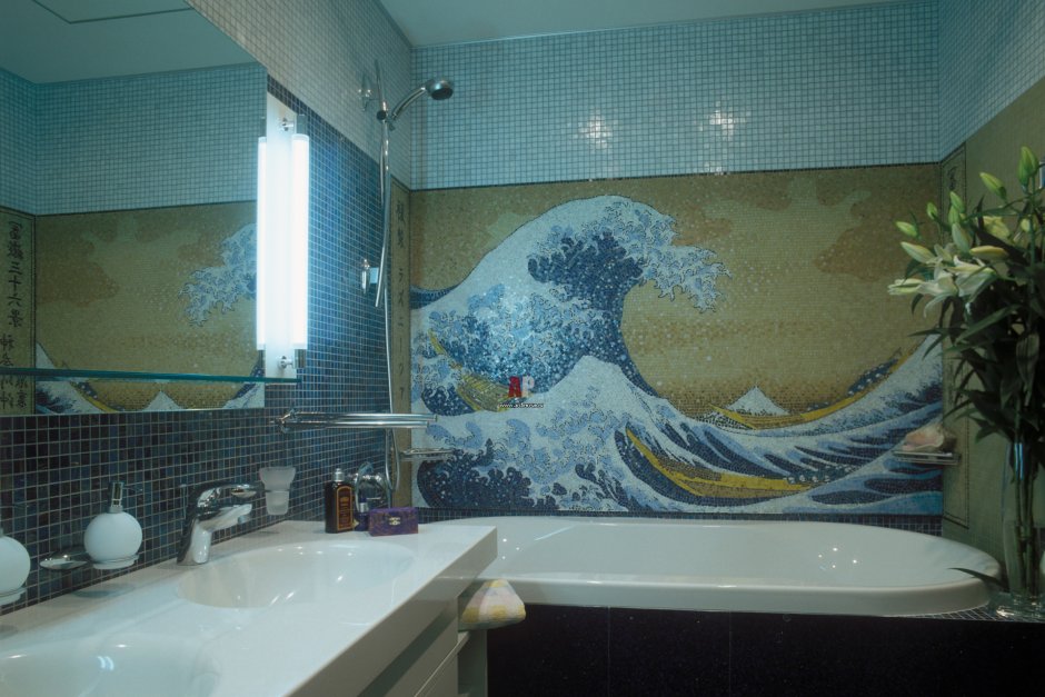 Краска в ванной роспись