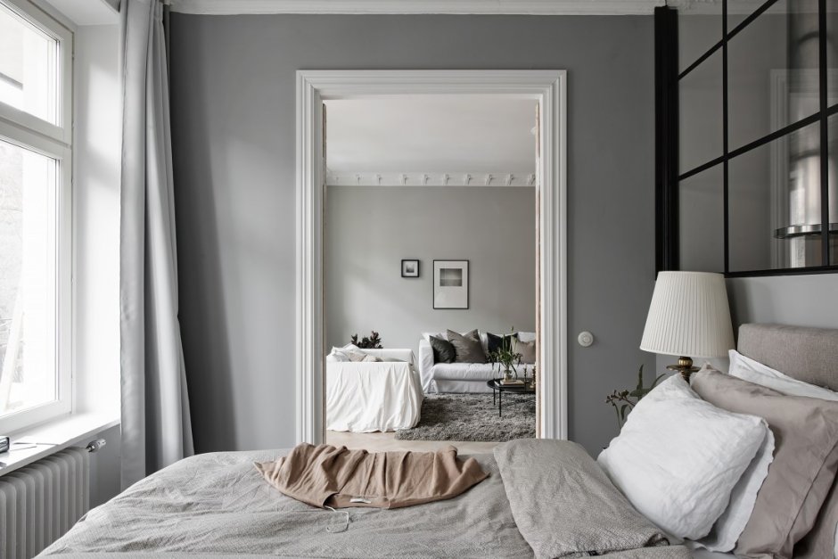 Винтажная спальня в скандинавском стиле