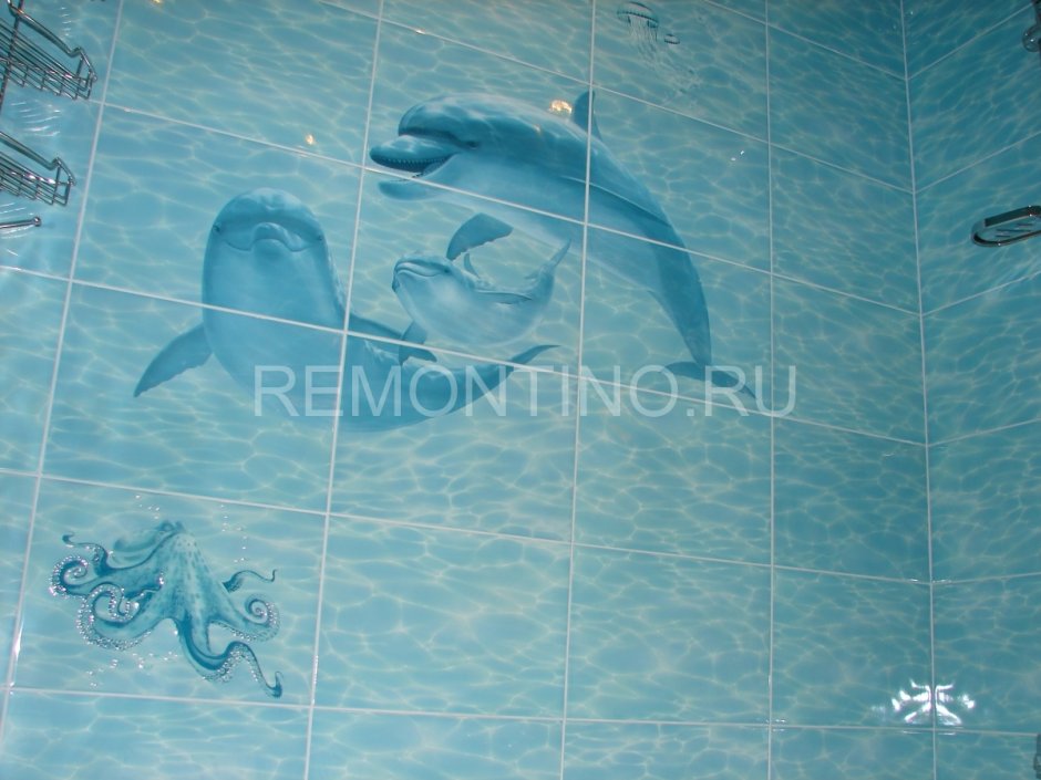 Керамическая плитка дельфины в ванной