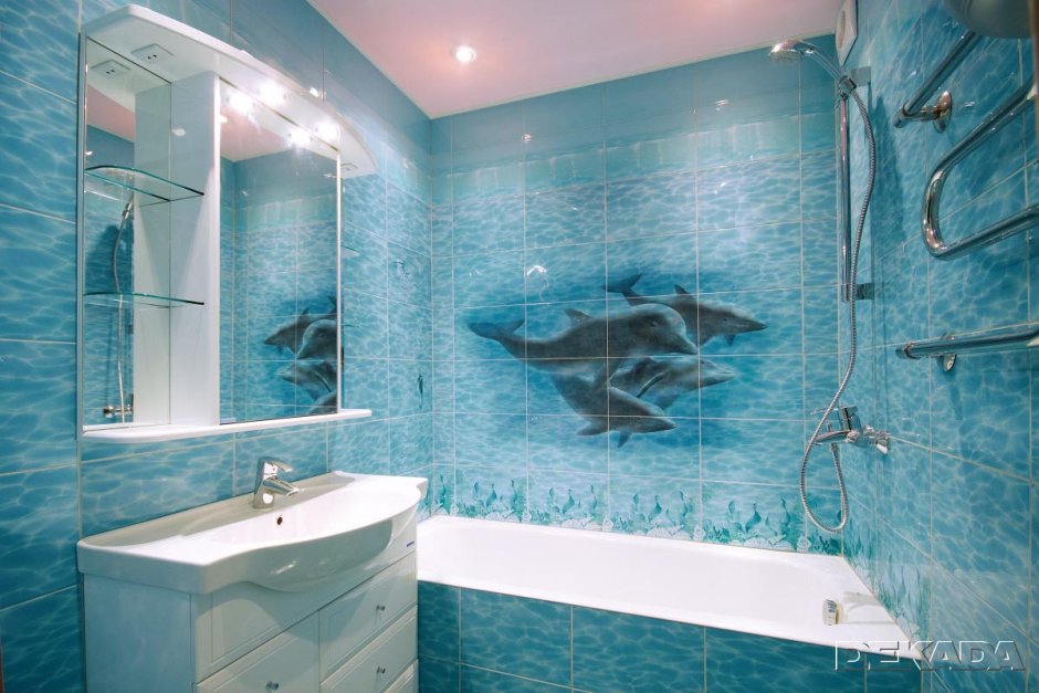 Плитка для ванной комнаты с дельфинами