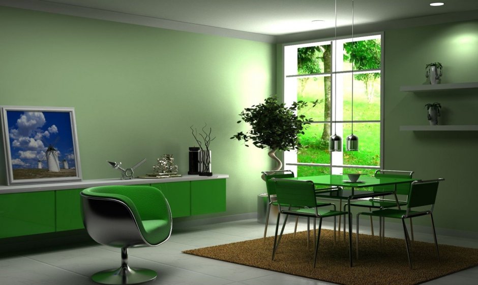 Серо зеленая комната (75 фото)
