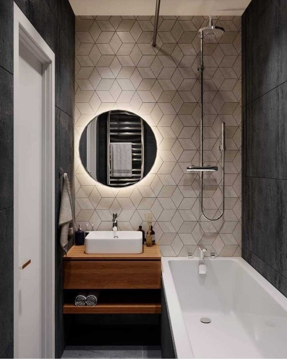 Современный дизайн ванной комнаты без туалета (69 фото)