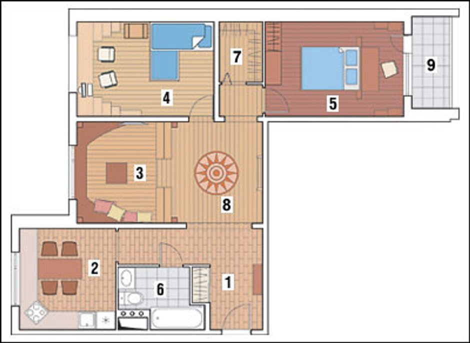 КОПЭ-М-Парус перепланировка 3 комнатной квартиры