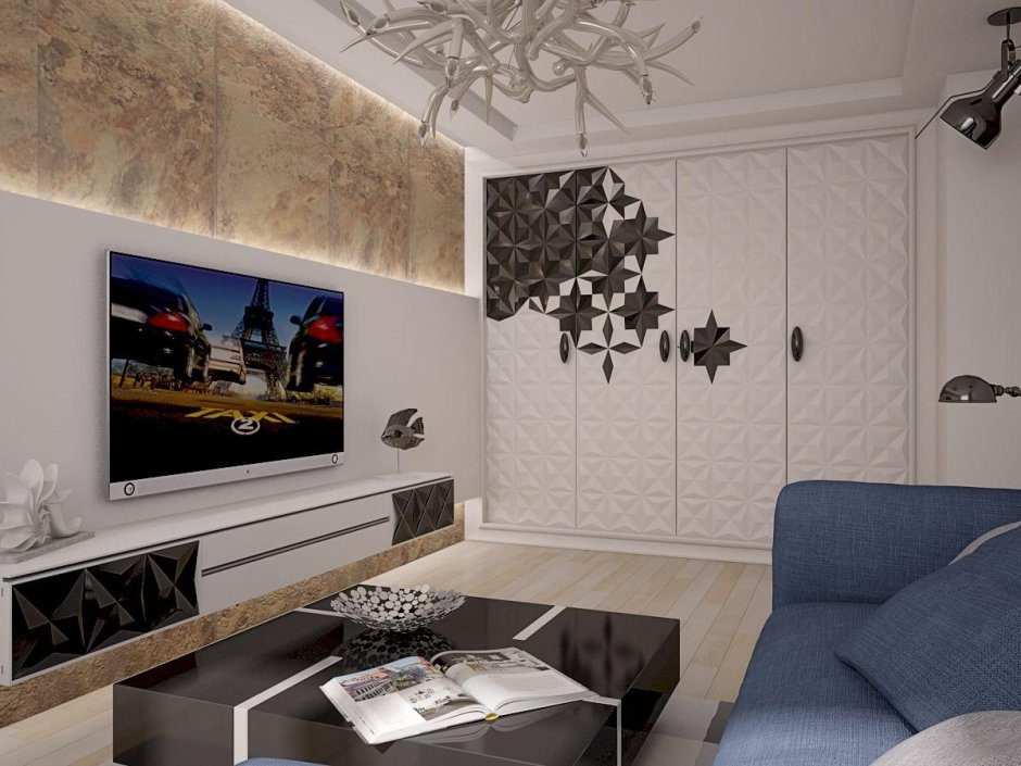 Телевизор на стене в гостиной варианты оформления реальные