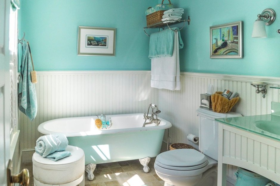 Ванная комната мятного цвета