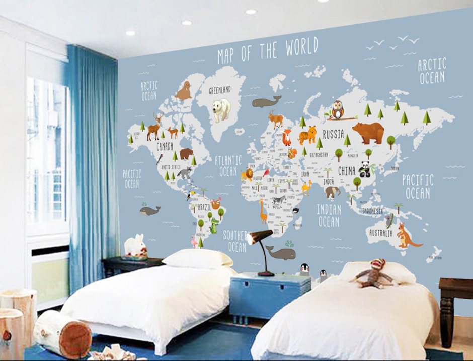 Интерактивная карта мира на стену