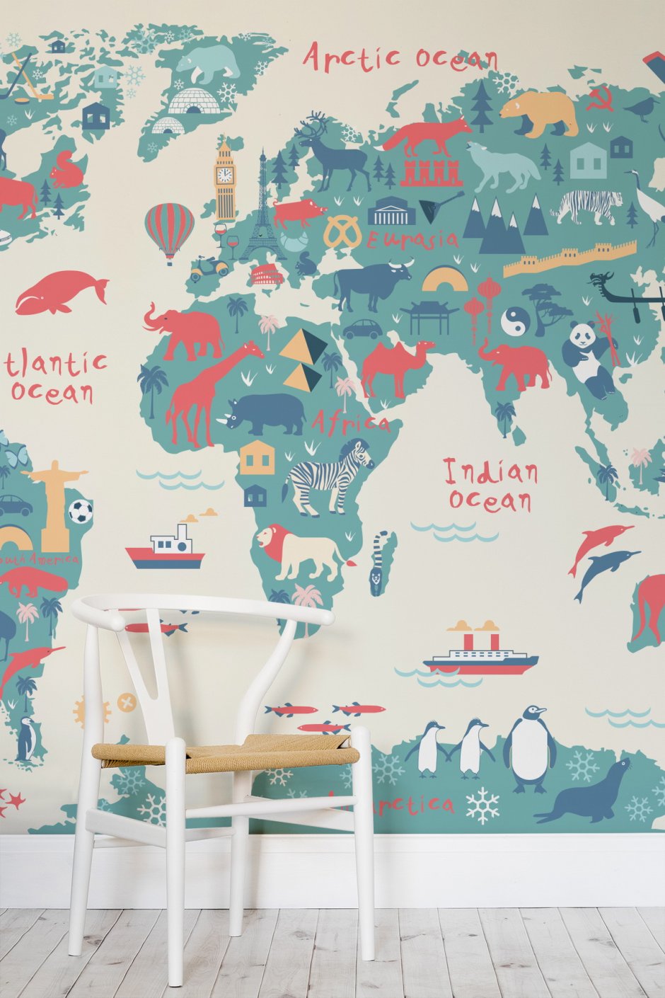 Карта мира на стену в детскую
