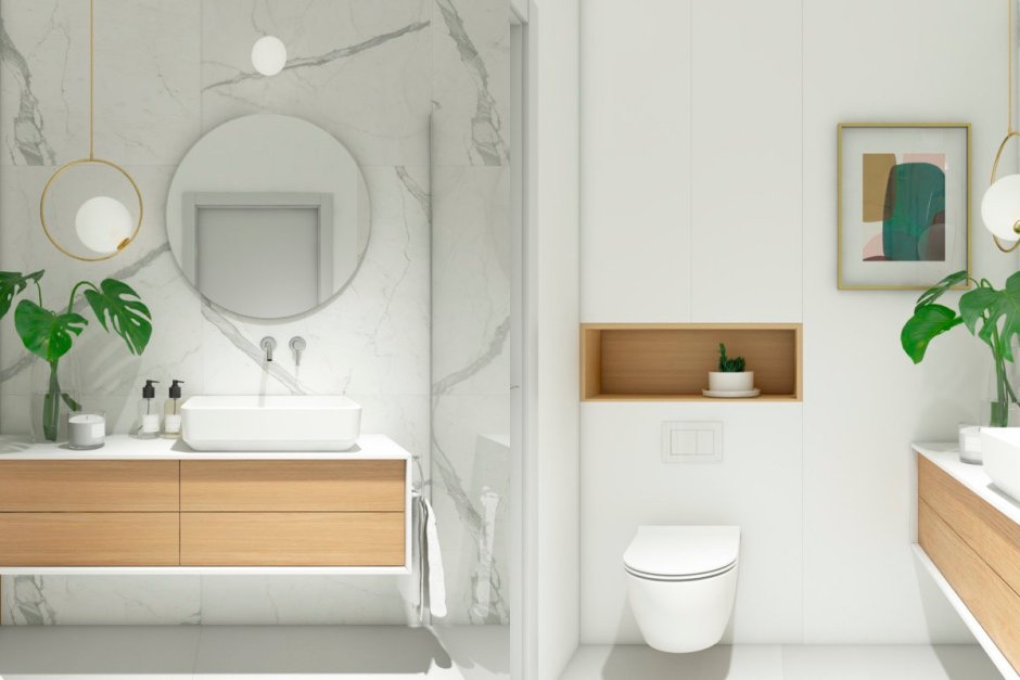 Дизайн ванной комнаты минимализм (74 фото)