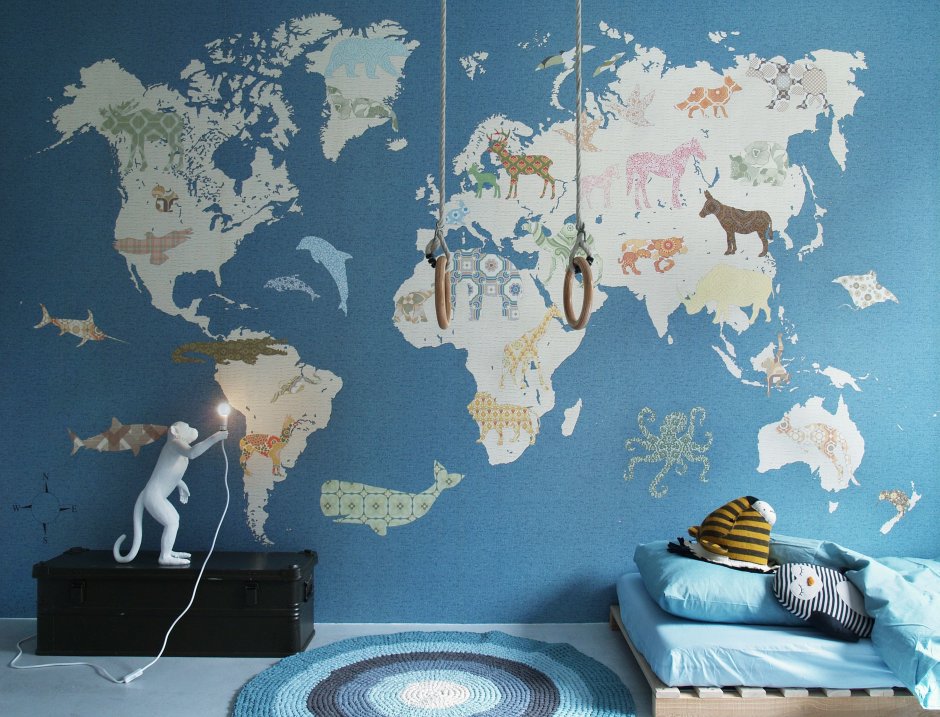 Детская карта мира на стену