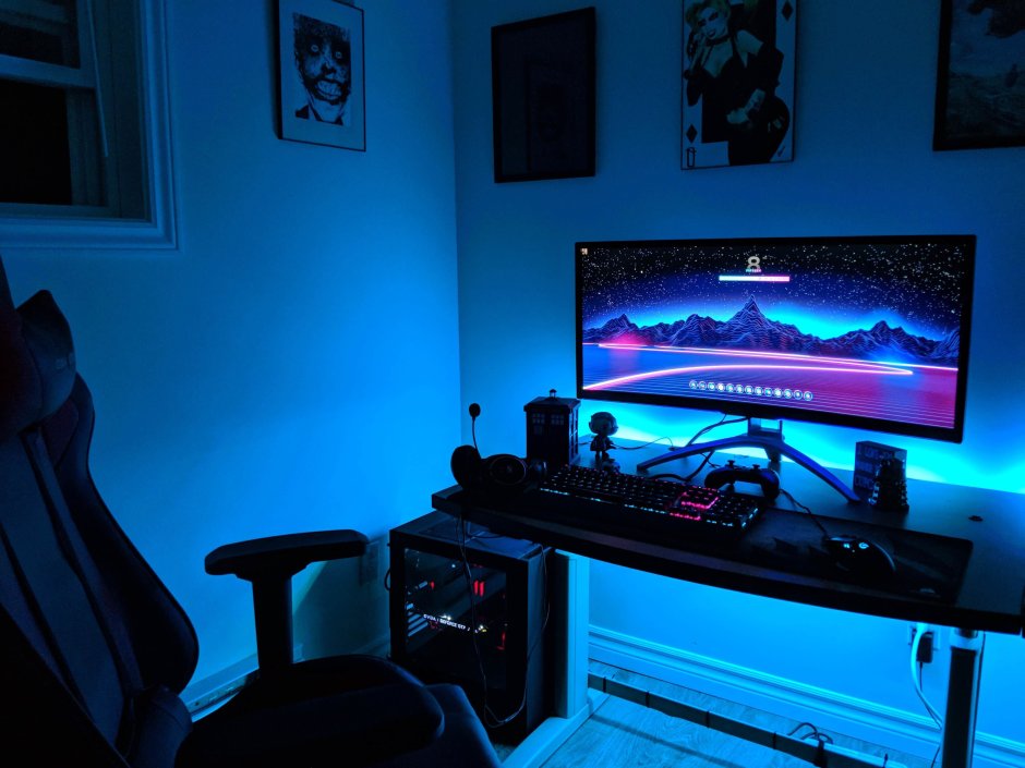 Неоновая подсветка для комнаты геймеров