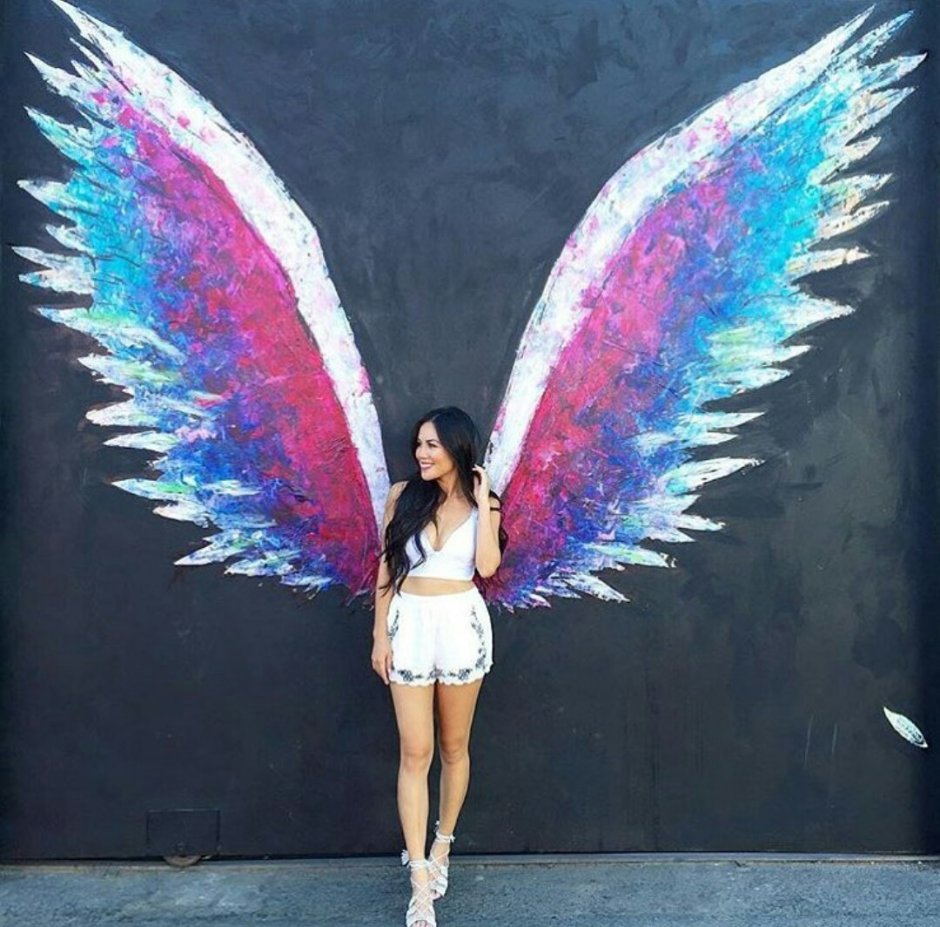 Девушка с разноцветными крыльями