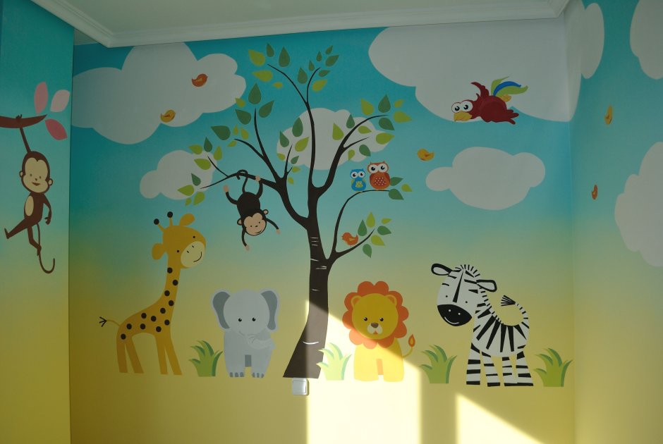 Роспись стен в детском саду
