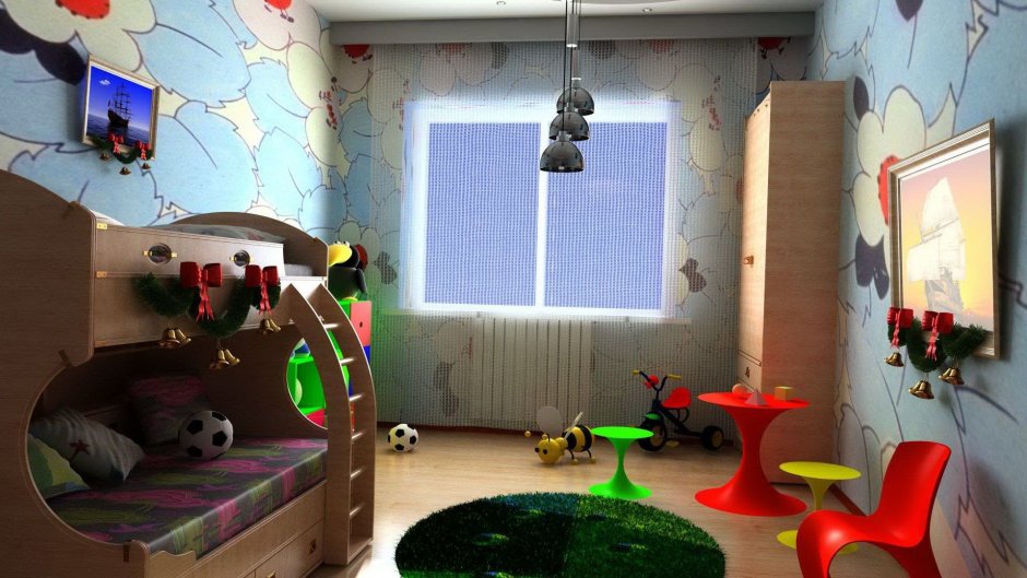 Игровая комната для детей в подвальном помещении